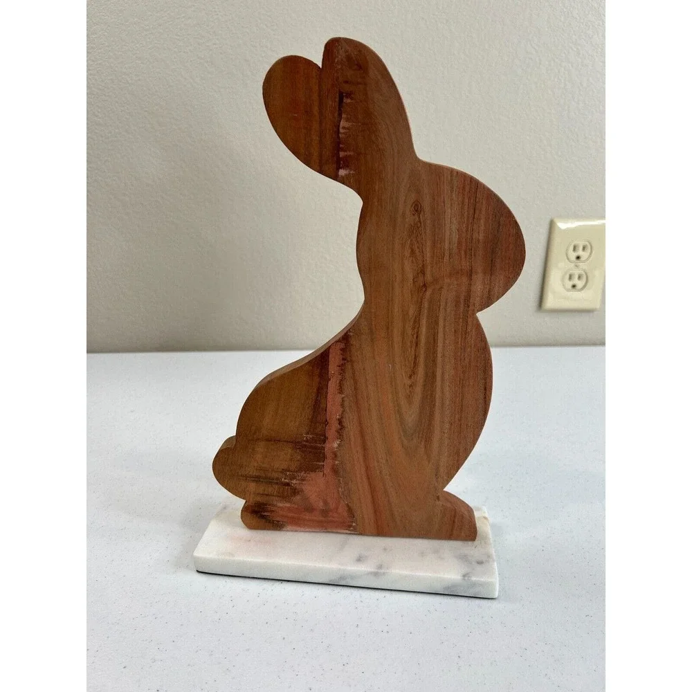 Home Decorative Blue Cut-Out Wooden Tabletop‎ Bunny Rabbit Figurine